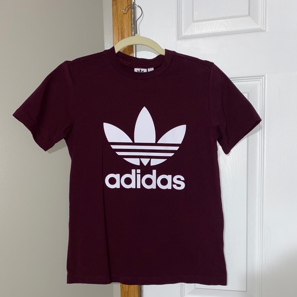 Adidas Burgundy Tee - Picture 1 of 2
